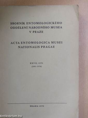 Acta Entomologica Musei Nationalis Pragae 1951. XXVII