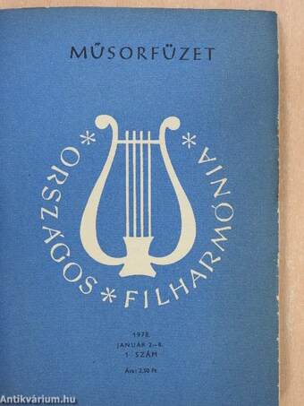 Országos Filharmónia Műsorfüzet 1978/1.