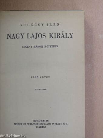 Nagy Lajos király I-III.