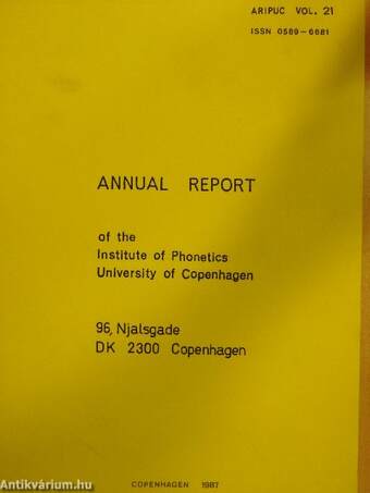 Annual Report of the Institute of Phonetics University of Copenhagen