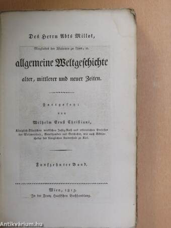 Allgemeine Weltgeschichte XV. (gótbetűs)