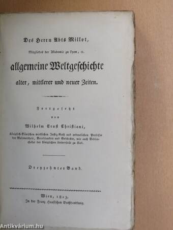 Allgemeine Weltgeschichte XIII. (gótbetűs)
