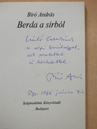 Berda a sírból (dedikált példány)