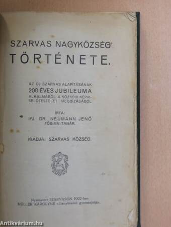 Szarvas nagyközség története