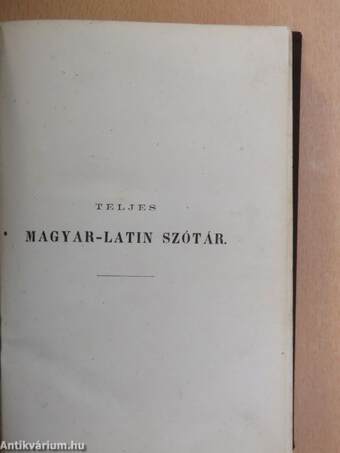 Teljes magyar-latin szótár