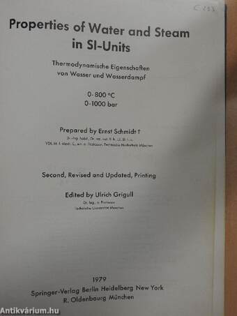 Properties of Water and Steam in SI-Units