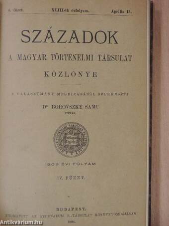 Századok 1906.,1908.,1909./Magyar Protestáns Egyháztörténeti Adattár 1904. (vegyes számok) (5 drb)