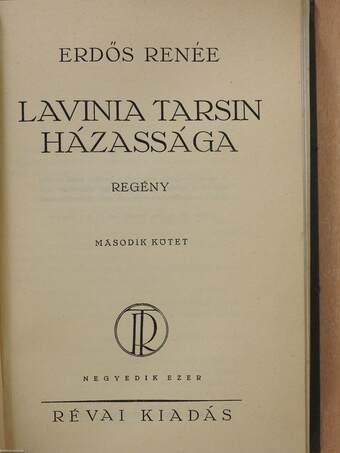 Lavinia Tarsin házassága I-II. (aláírt példány)