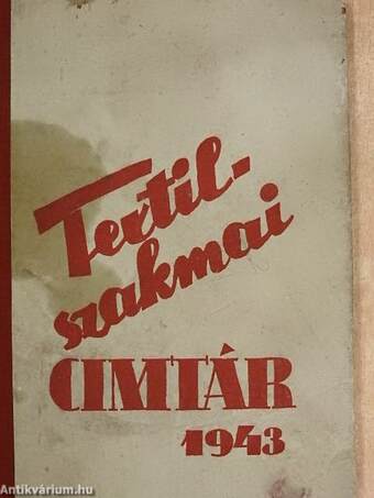 Textilszakmai címtár 1943.