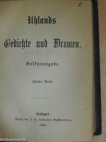 Uhlands Gedichte und Dramen I-III. (gótbetűs)