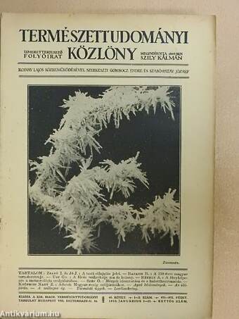 Természettudományi Közlöny 1933. január-december