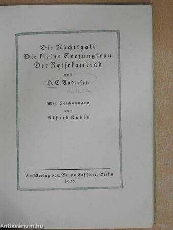 Die Nachtigall/Die kleine Seejungfrau/Der Reisekamerad (gótbetűs)