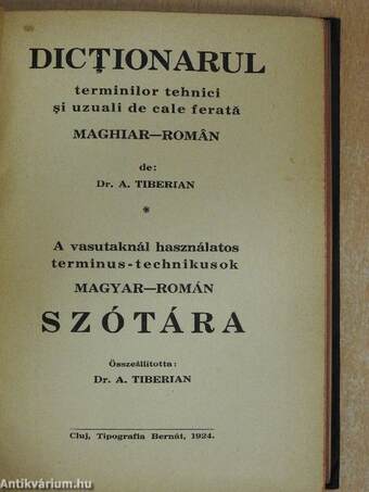 A vasutaknál használatos terminus-technikusok magyar-román szótára/Román nyelvkönyv