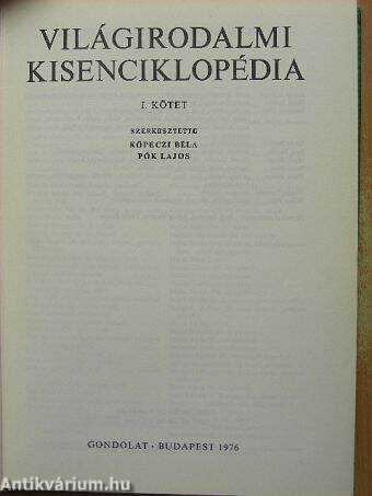 Világirodalmi Kisenciklopédia I. (töredék)