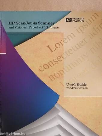 HP ScanJet 4s Scanner and Visioneer PaperPort Software User's Guide