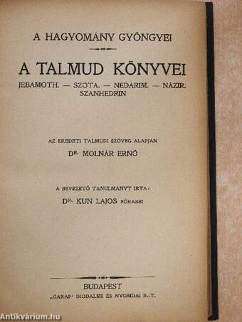 A Talmud könyvei V-VIII.