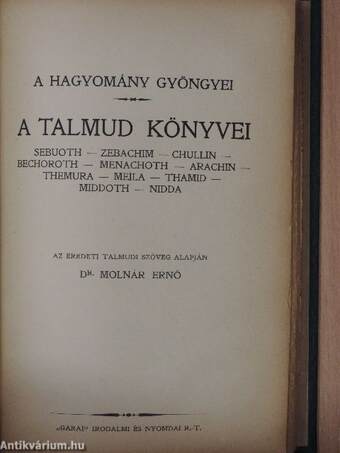 A Talmud könyvei V-VIII.