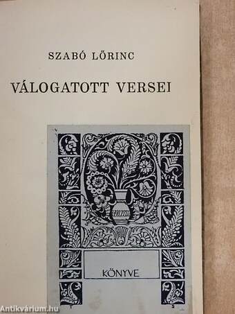 Szabó Lőrinc válogatott versei