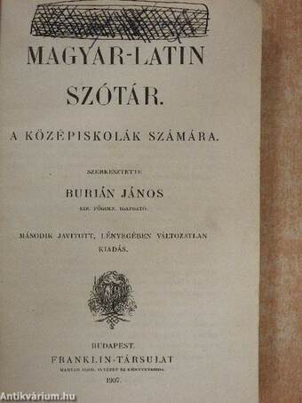 Magyar-latin szótár