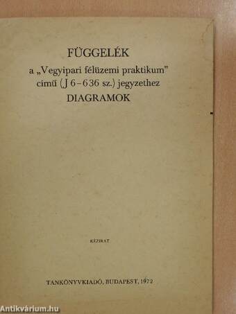 Függelék a "Vegyipari félüzemi praktikum" című (J 6-636 sz.) jegyzethez 