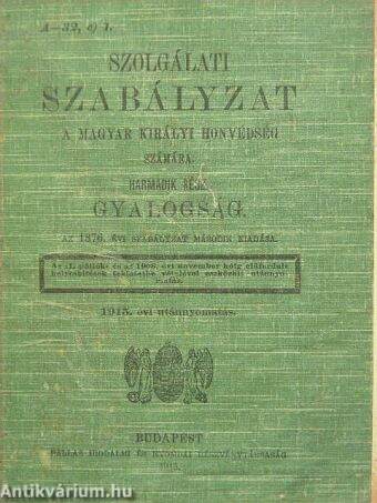 Szolgálati szabályzat a magyar királyi honvédség számára III.