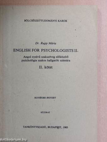 English for psychologists II.
