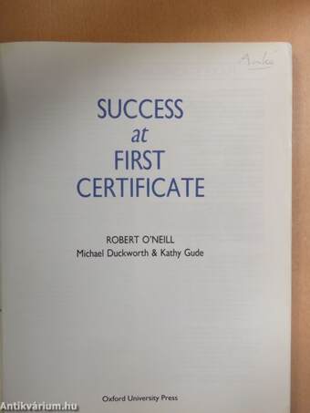 Success at First Certificate