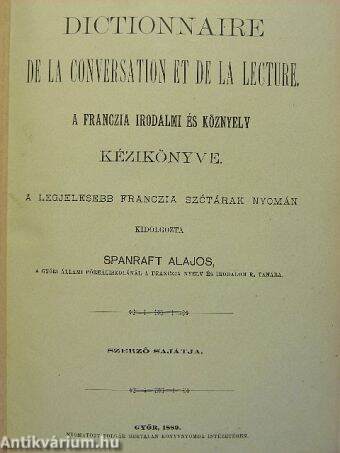 A franczia irodalmi és köznyelv kézikönyve