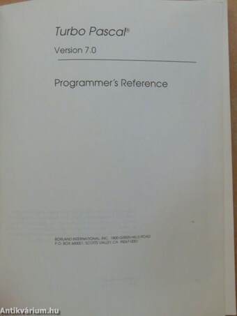 Turbo Pascal Version 7.0