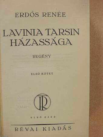 Lavinia Tarsin házassága I-II. (aláírt példány)