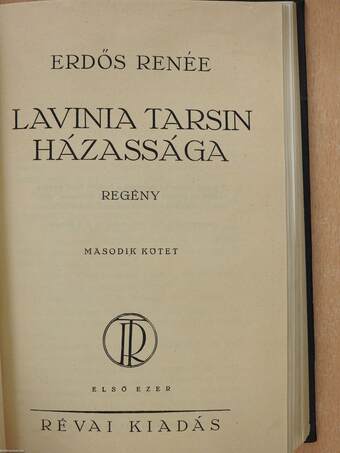 Lavinia Tarsin házassága I-II. (aláírt példány)