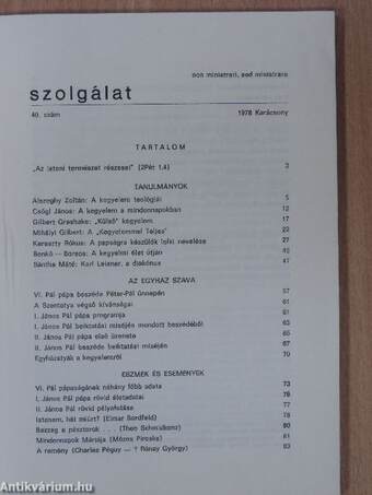 Szolgálat 1978. Karácsony