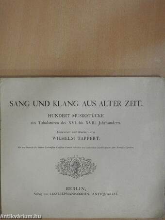 Sang und Klang aus alter Zeit