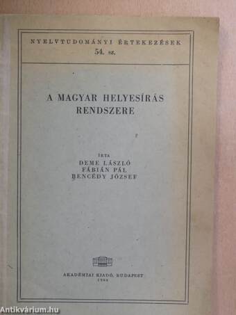 A magyar helyesírás rendszere