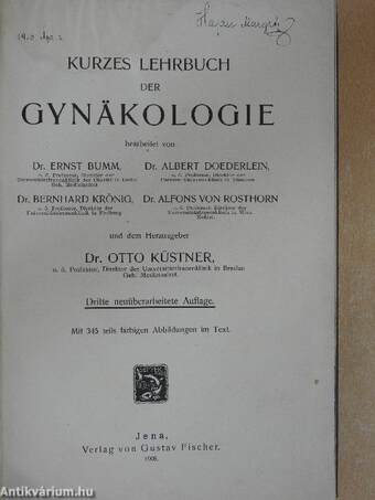 Kurzes Lehrbuch der Gynäkologie