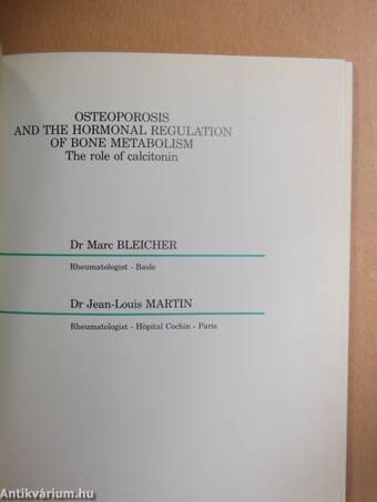 Osteoporosis and the hormonal regulation of bone metabolism