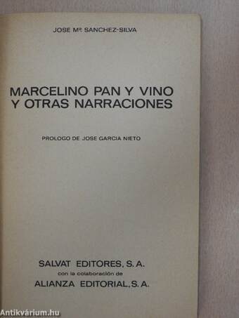 Marcelino Pan Y Vino Y Otras Narraciones