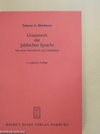 Grammatik der Jiddischen Sprache