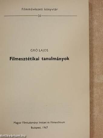 Filmesztétikai tanulmányok