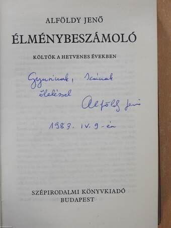 Élménybeszámoló (dedikált példány)