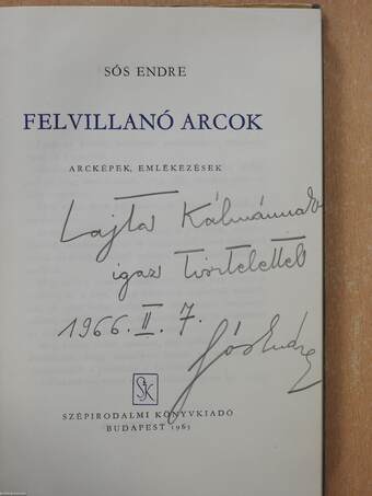 Felvillanó arcok (dedikált példány)