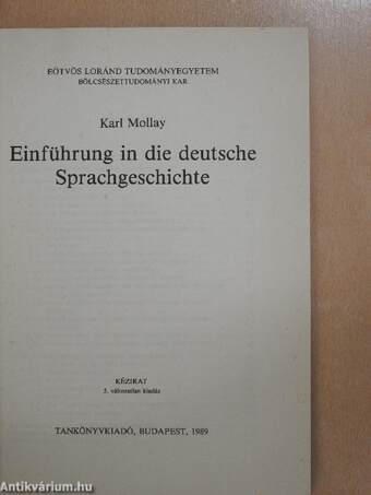 Einführung in die deutsche Sprachgeschichte