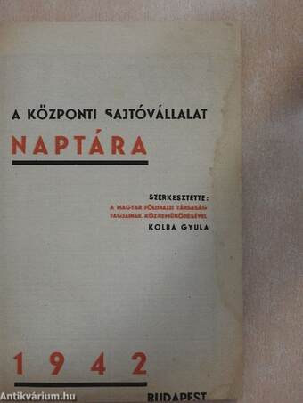 A Központi Sajtóvállalat Naptára 1942