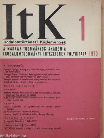 Irodalomtörténeti Közlemények 1970/1.