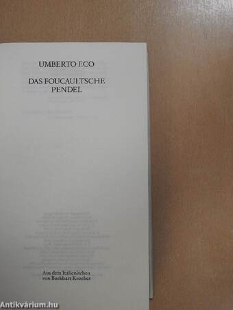 Das Foucaultsche Pendel