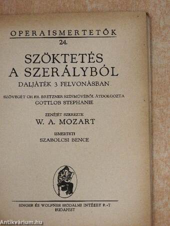 Mozart: Szöktetés a szerályból