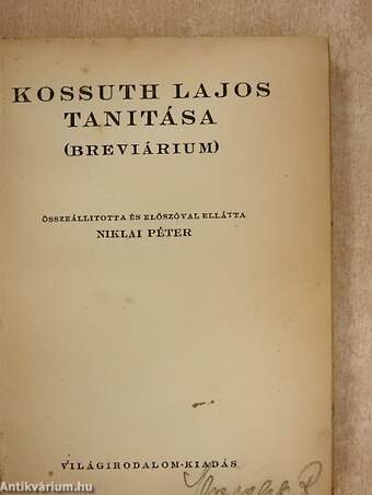 Kossuth Lajos tanitása