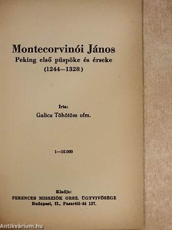 Montecorvinói János