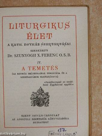 Liturgikus élet IV.