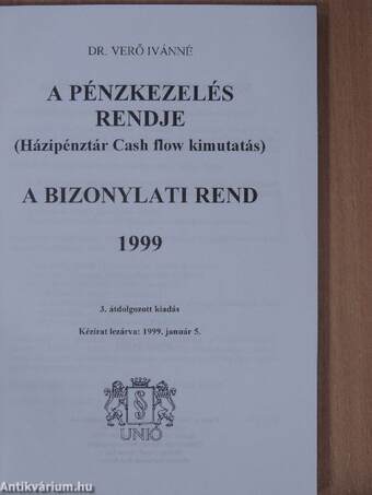 A pénzkezelés rendje 1999